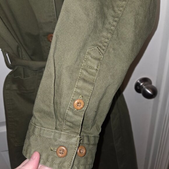 Duluth Trading Co. Double-Breasted Army Green Trench Coat - XXL - Picture 6 of 8